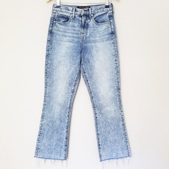 Veronica Beard Carly Kick-Flare Jean 25 Raw Hem High Rise Blue Pebble Stone $248 - Picture 4 of 16